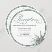 Thistle Flower Round Wedding Reception Kaart (Voorkant / Achterkant)