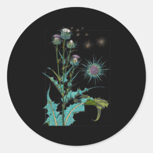 Thistle Flower Schotland Liefde Schotse distel Ronde Sticker