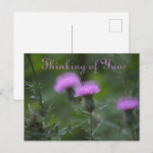 Thistle Flowers Denken aan jou Briefkaart (Voorkant / Achterkant)