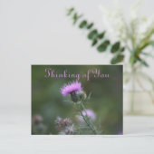 Thistle Flowers Denken aan jou Briefkaart (Staand voorkant)