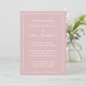 Thistle French Pink Modern Wedding Invitations (Debout devant)