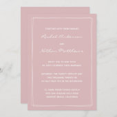 Thistle French Pink Modern Wedding Invitations (Devant / Derrière)