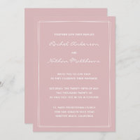 Thistle French roze Modern Wedding Invitations
