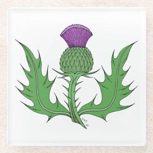 Thistle Glazen Onderzetter (Voorkant)