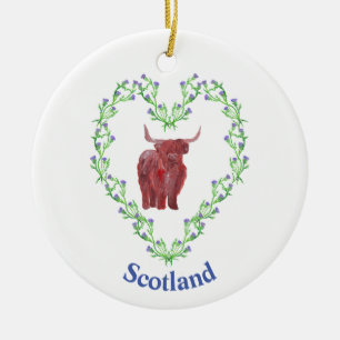 thistle hart hoogland koe schotel keramisch ornament
