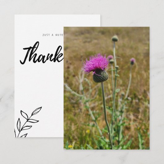 Thistle Hartelijk dank Noteer Kaart (Voorkant / Achterkant)