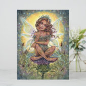 Thistle Landing Art Kaart Fairy Fantasy Flower (Staand voorkant)