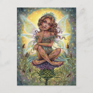 Thistle Landing Briefkaart Fairy Fantasy Flower