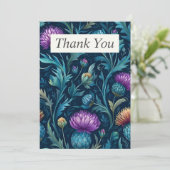 Thistle & Leaves op donkere achtergrond Kaart (Staand voorkant)