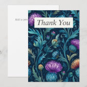 Thistle & Leaves op donkere achtergrond Kaart (Voorkant / Achterkant)