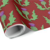 Thistle (on Red) Cadeaupapier (Rol Hoek)