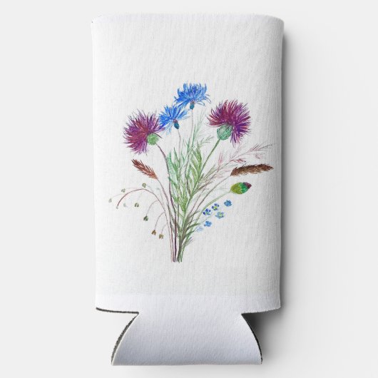 Thistle Paarse bloemenSchotland Waterverf Bruiloft (Achterkant)