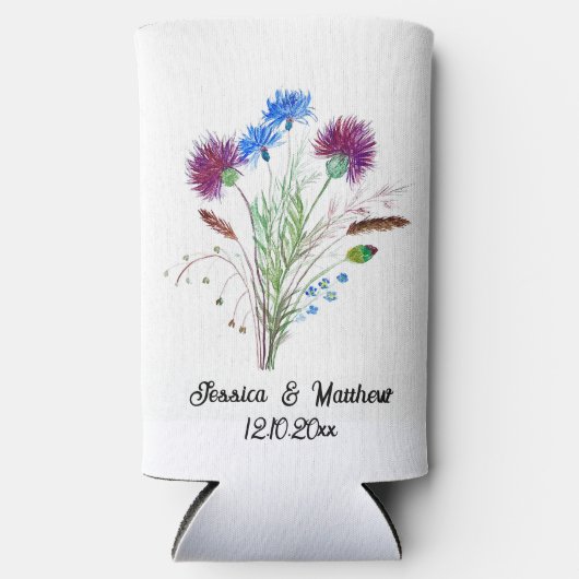 Thistle Paarse bloemenSchotland Waterverf Bruiloft (Voorkant)