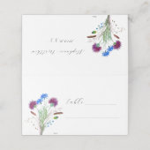 Thistle Paarse Waterverf Bloemen Rustieke Bruiloft (Buitenkant ongevouwen)