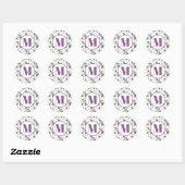 Thistle Purple Monogram Envelope Seal Ronde Sticker (Vel)