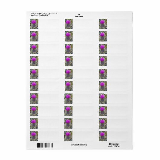 Thistle Return Address Label (Full Sheet)
