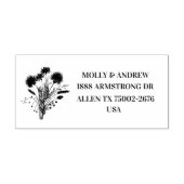 Thistle Scottish Floral Wedding Retouradres Rubberstempel (Afrduk)