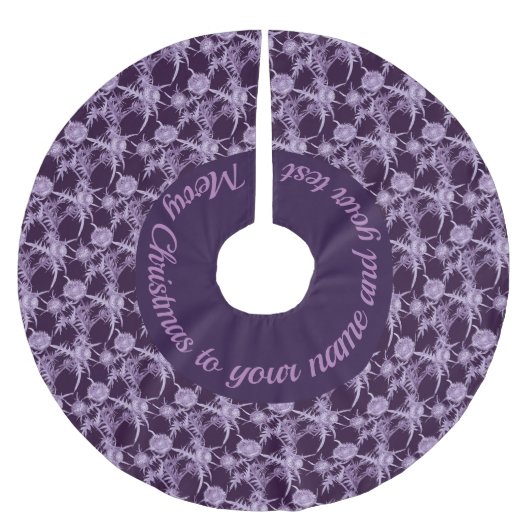 THISTLE violet bloempatroon Kerstboom Rok (Voorkant)