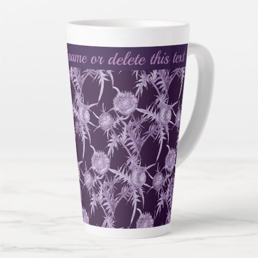 THISTLE violet bloempatroon Latte Mok (Rechterhoek)