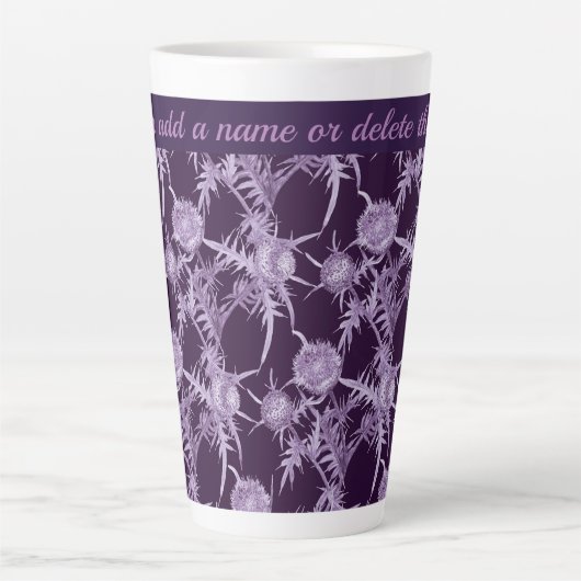 THISTLE violet bloempatroon Latte Mok (Voorkant)