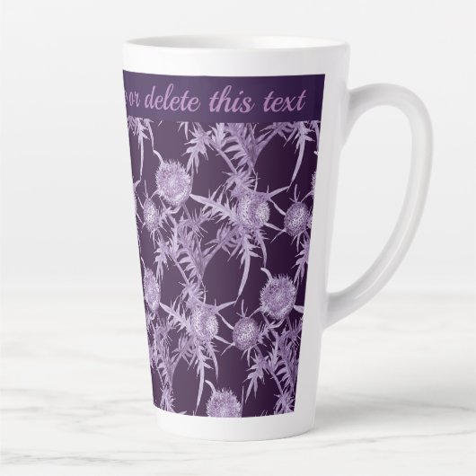 THISTLE violet bloempatroon Latte Mok (Rechts)