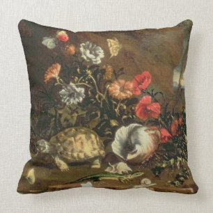 Thistles, bloemen, reptielen en vlinders naast elk kussen