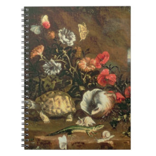 Thistles, bloemen, reptielen en vlinders naast elk notitieboek