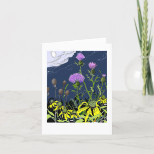 Thistles en Coneflowers Feestdagen Kaart