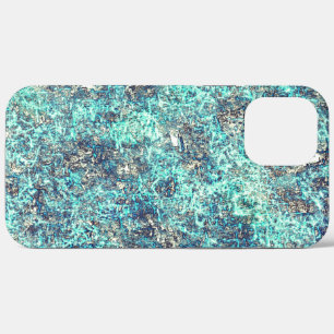 Thoek van draden of sponsachtig cyaan blauw en gri iPhone 12 pro max hoesje