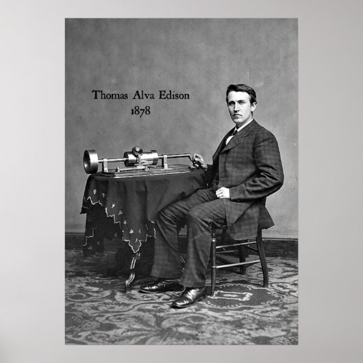 Thomas Alva Edison, 1878 Poster (Voorkant)