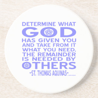 Thomas Aquinas God Gegeven Lichtblauw Zandsteen Onderzetter