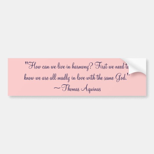 Thomas Aquinas Same God Quote Bumpersticker (Voorkant)