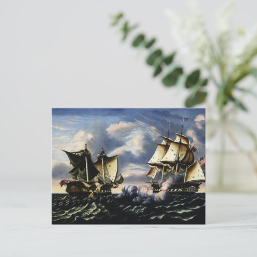 Thomas Chambers - Capture of H.B.M. Frigate Briefkaart (Staand voorkant)