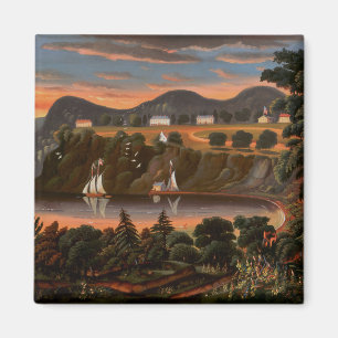 Thomas Chambers Uitzicht van de Hudson rivier aan Magneet