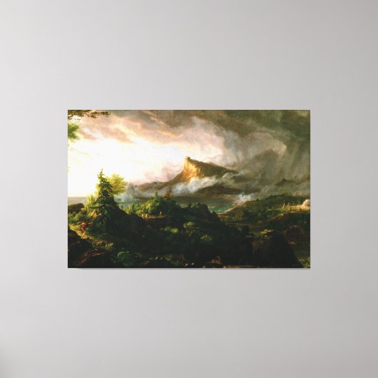 Thomas Cole De koers van het rijk - Savage State Canvas Afdruk (Voorkant)