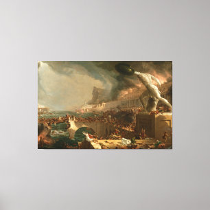 Thomas Cole: De koers van het rijk - Vernietiging Canvas Afdruk
