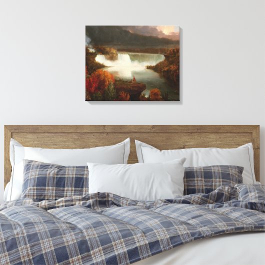 Thomas Cole Distant Uitzicht van Niagara-Herfsten Canvas Afdruk (Insitu (Slaapkamer))