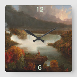  Thomas Cole Distant Uitzicht van Niagara-Herfsten Vierkante Klok