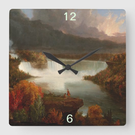 Thomas Cole Distant Uitzicht van Niagara-Herfsten Vierkante Klok (Voorkant)