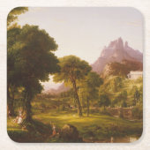 Thomas Cole Dream van Arcadia Vierkante Kartonnen Onderzetter (Voorkant)