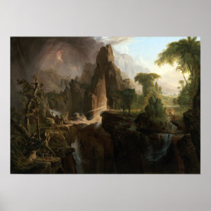 Thomas Cole Expulsion uit de tuin van Eden Poster