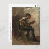 Thomas Eakins - Het Briefkaart van Banjo Player 18 (Voorkant / Achterkant)