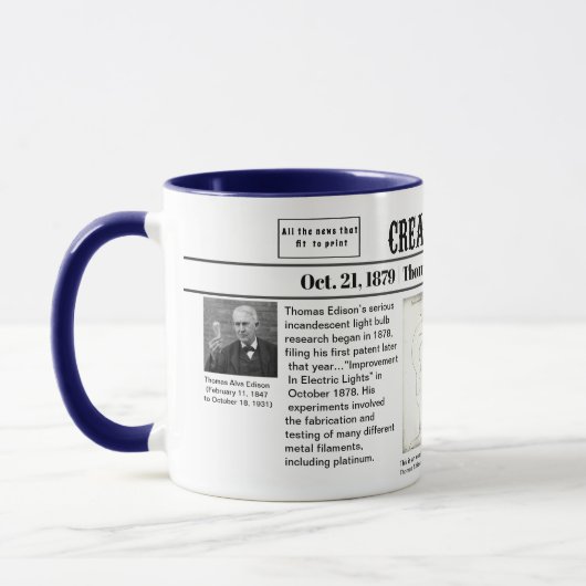 Thomas Edison 1879 mug (Gauche)
