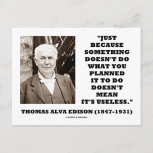 Thomas Edison bedoelt niet zijn nutteloze citaat Briefkaart