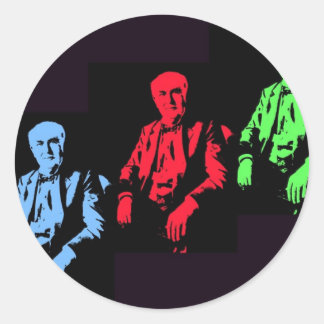 Thomas Edison Collage Ronde Sticker