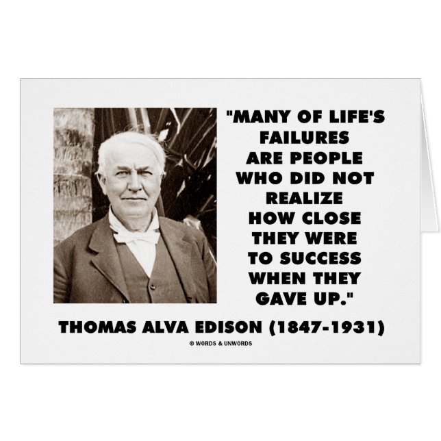 Thomas Edison Échecs proches du succès laissés par (Devant horizontal)