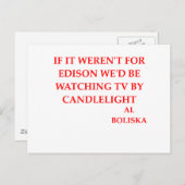 thomas edison grap briefkaart (Voorkant / Achterkant)