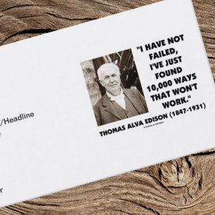 Thomas Edison heeft 10.000 manieren gevonden Visitekaartje