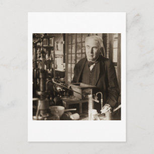 Thomas Edison in Zijn Lab Stereoview Briefkaart