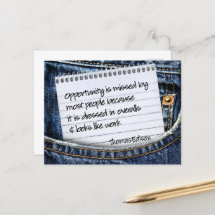 Thomas Edison Inspirerend citaat "Opportunity" Briefkaart